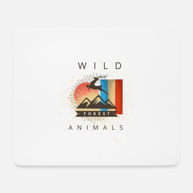 wild animals - Mouse Pad (horizontal) - white