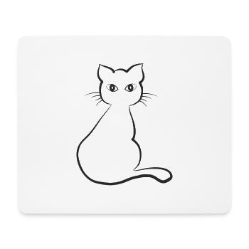 chat - Tapis de souris (format paysage) - blanc - Devant