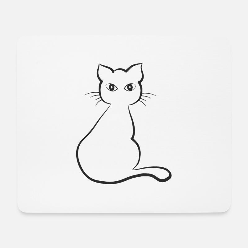 Cat - Mouse Pad (horizontal) - white