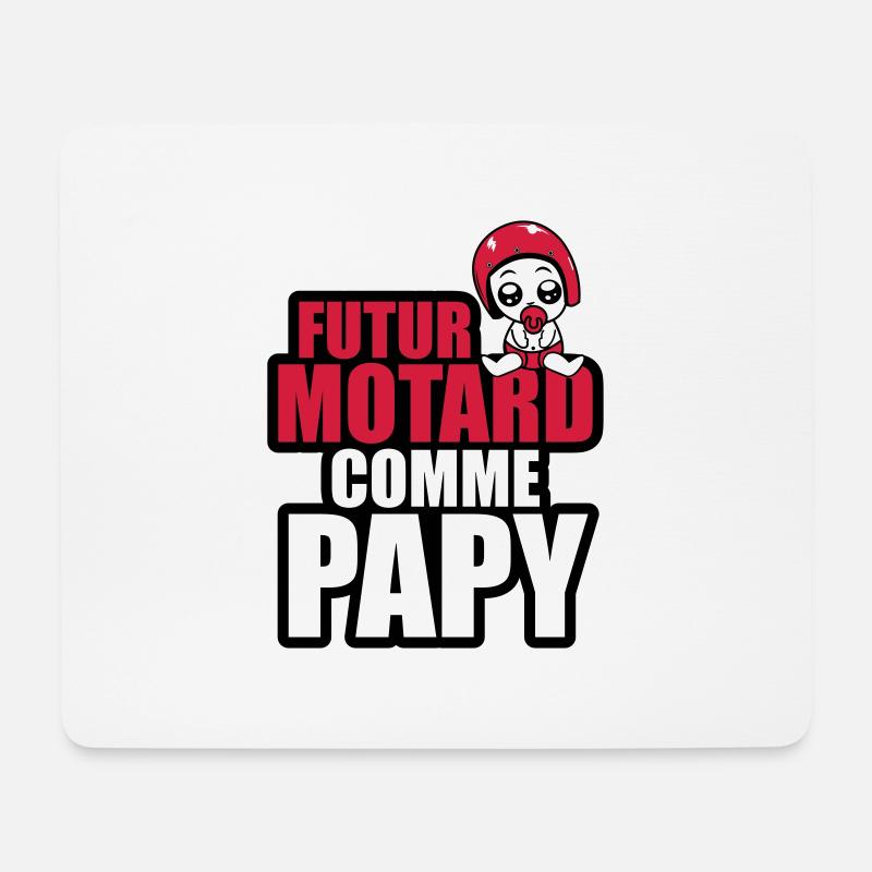 futur motard comme papy - Tapis de souris (format paysage) - blanc