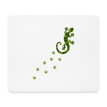 Gecko with hibiscus, taps, feet, footprint animals - Mouse Pad (horizontal) - white - Front
