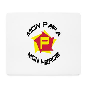 Mon papa mon héros - Tapis de souris (format paysage) - blanc - Devant