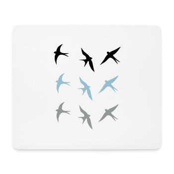 schwalben - Mousepad (Querformat) - Weiß - Vorne