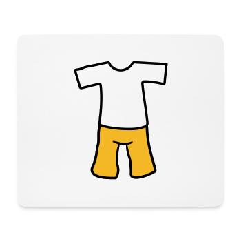 t shirt oberteil kleidung hose anziehen kurze shor - Mousepad (Querformat) - Weiß - Vorne