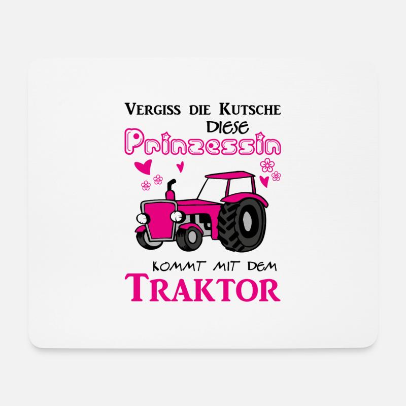 Vergiss die Kutsche Prinzessin kommt mit Traktor - Mousepad (Querformat) - Weiß