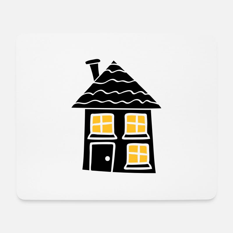 nacht licht fenster dunkel schwarz süßes kleines h - Mousepad (Querformat) - Weiß