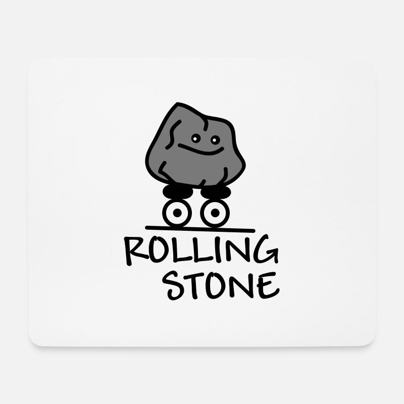 Rolling Stone - Mousepad (Querformat) - Weiß