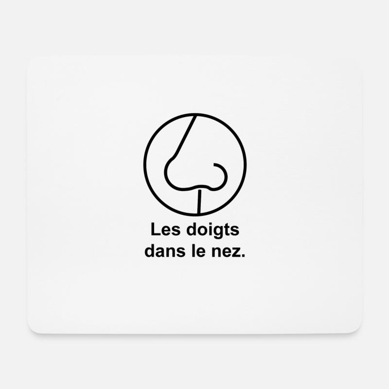 Finger in der Nase - Mousepad (Querformat) - Weiß