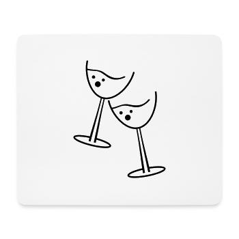 glas wine - Mousepad (Querformat) - Weiß - Vorne
