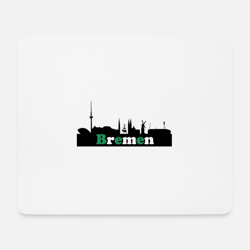 Bremen Skyline "Werder" - Mousepad (Querformat) - Weiß