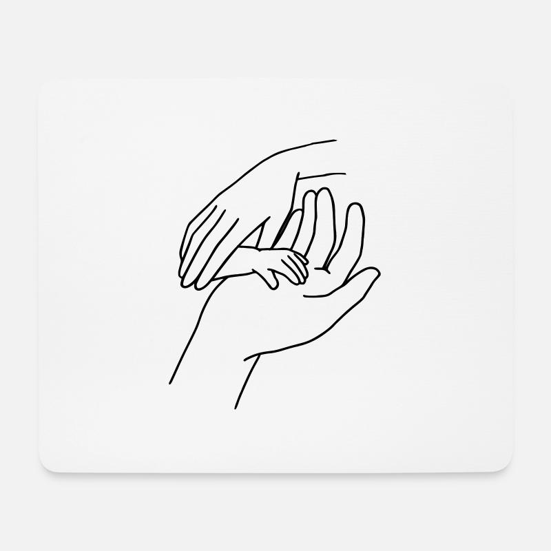 Personalisierbar "Familie-Hände" - Mousepad (Querformat) - Weiß