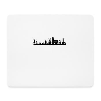 Föhr Skyline schwarz - Mousepad (Querformat) - Weiß - Vorne