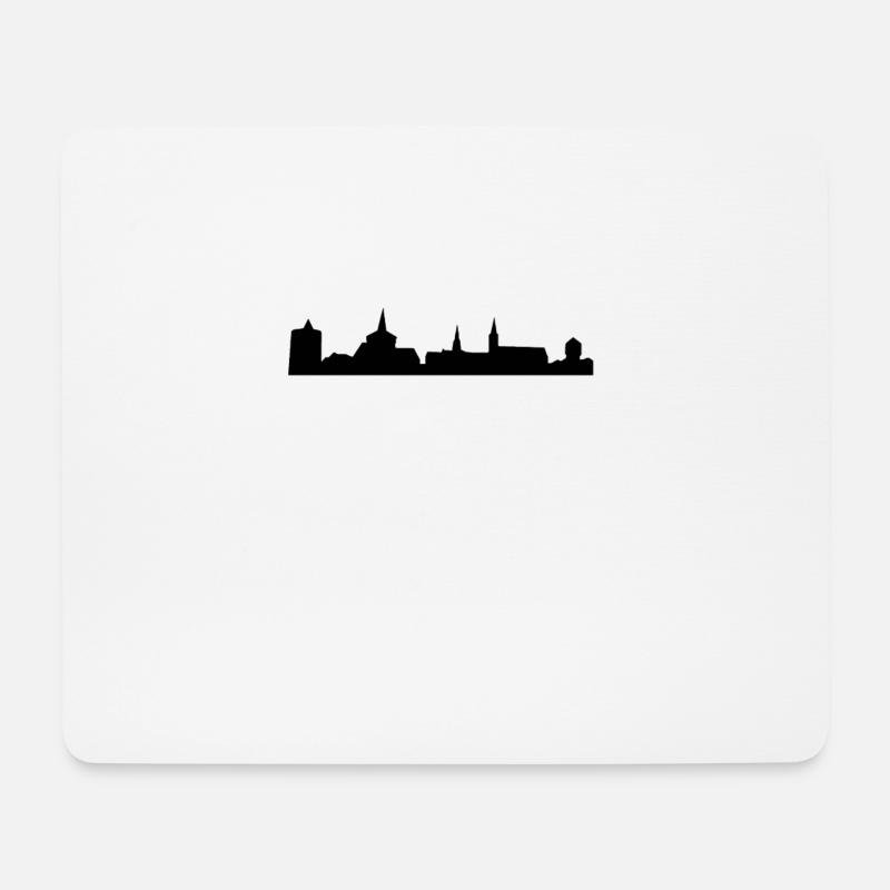 Bautzen Skyline schwarz - Mousepad (Querformat) - Weiß