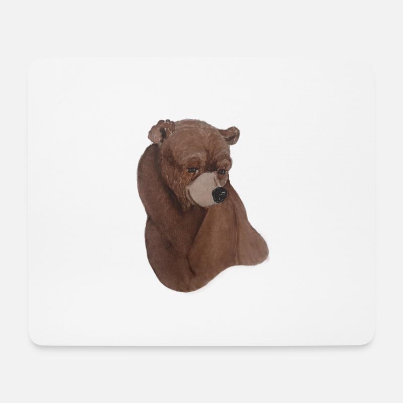 Süßer Aquarell Honig bär / Babybär - Mousepad (Querformat) - Weiß