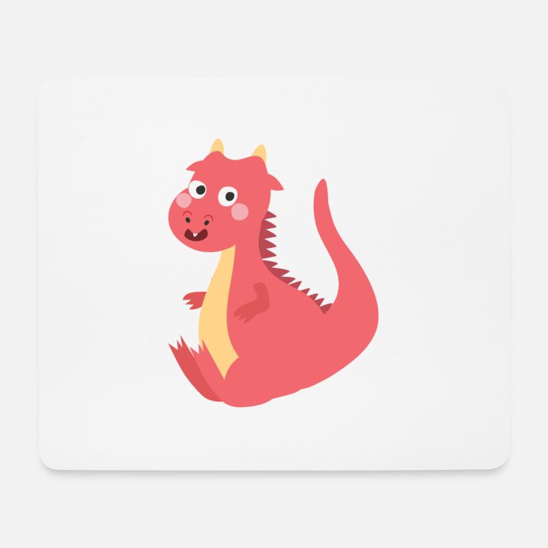 Drache - Mousepad (Querformat) - Weiß
