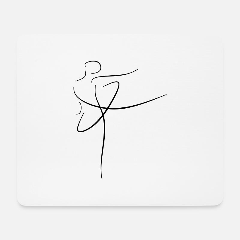 Dessin au trait danseur - Tapis de souris (format paysage) - blanc