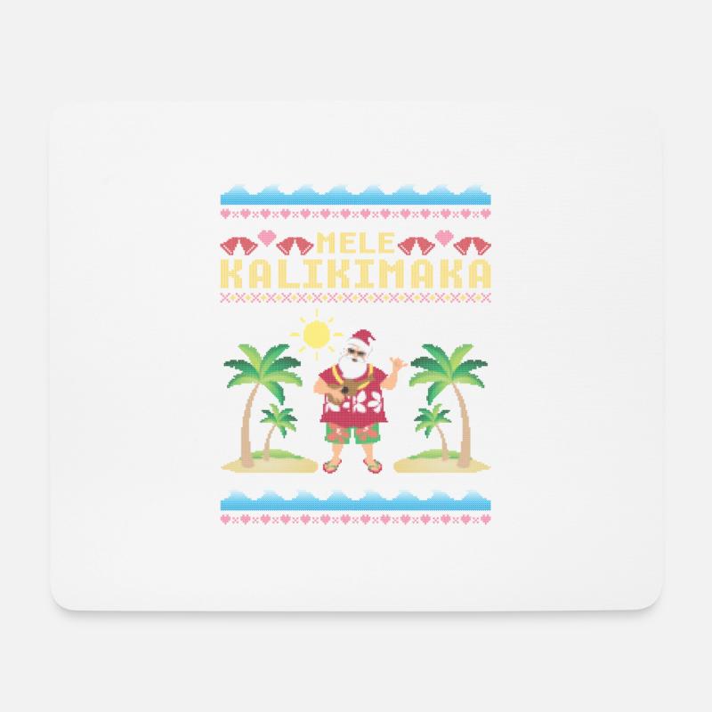 Santa Mele Kalikimaka Hässliche Weihnachten - Mousepad (Querformat) - Weiß