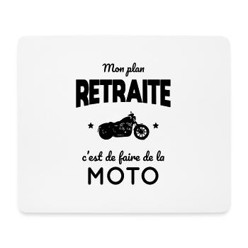 Mon plan retraite c'est de faire de la moto - Tapis de souris (format paysage) - blanc - Devant