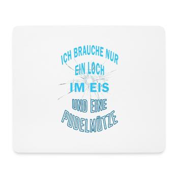 eisbaden eisangeln winter eisbader pudelmütze - Mousepad (Querformat) - Weiß - Vorne