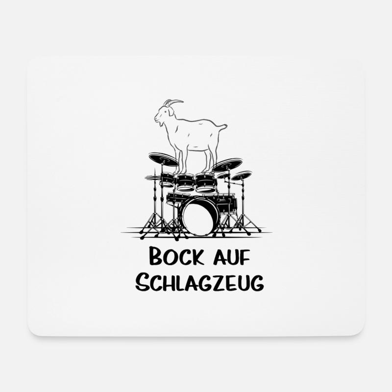 Bock auf Schlagzeug Schlagzeuger Drummer - Mousepad (Querformat) - Weiß