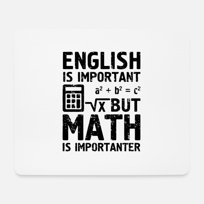 English Math Schule Student Lehrer - Mousepad (Querformat) - Weiß