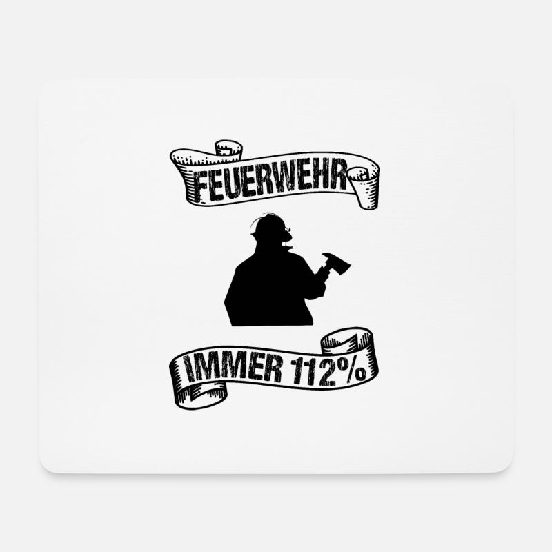 Feuerwehr - Mousepad (Querformat) - Weiß