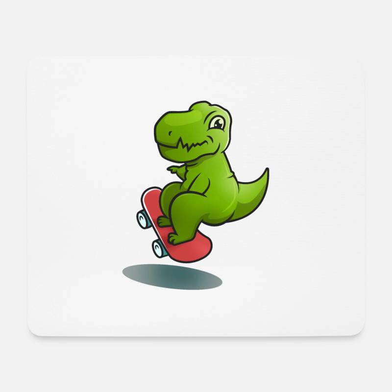 Dino Rollschuh - Mousepad (Querformat) - Weiß