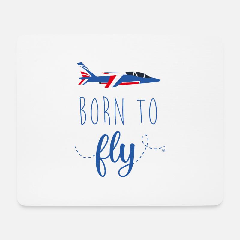 Born to fly - Mousepad (Querformat) - Weiß