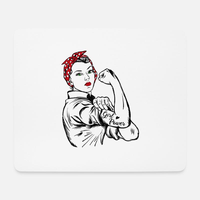 Girl Power Emanzipation Feministin - Mousepad (Querformat) - Weiß