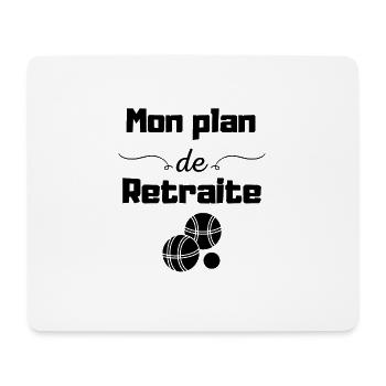 Mon plan retraite pétanque, cadeau homme pétanque - Tapis de souris (format paysage) - blanc - Devant