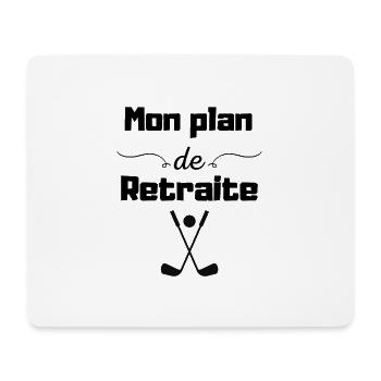 Mon plan retraite golf, cadeau homme retraite - Tapis de souris (format paysage) - blanc - Devant