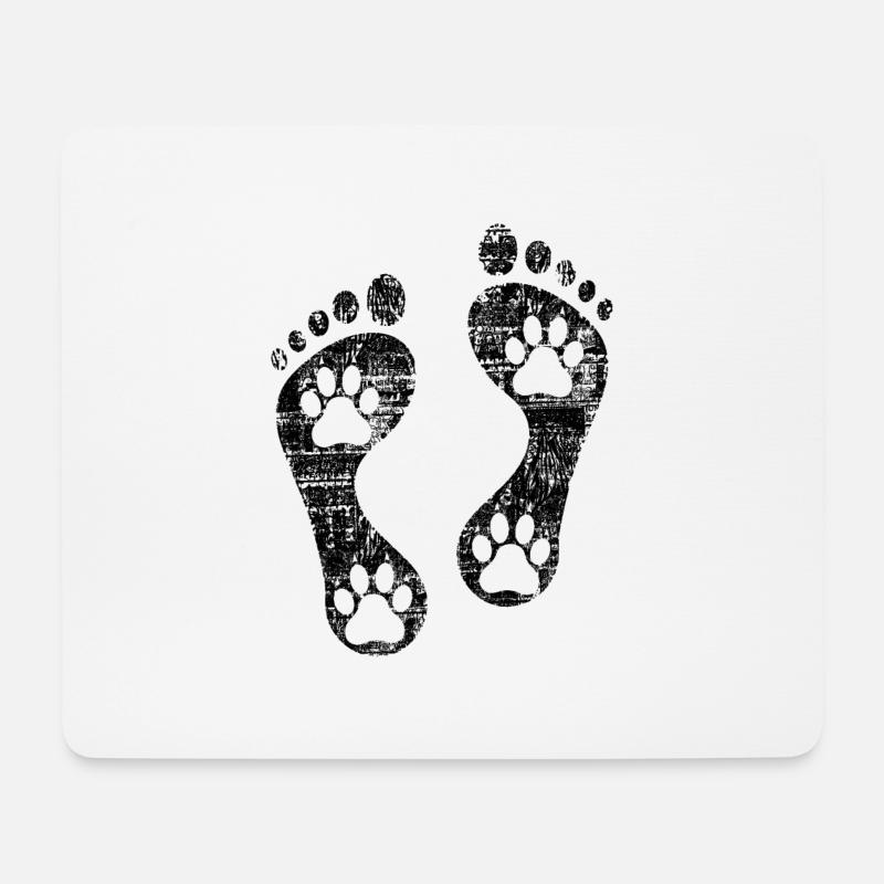 Fussabdruck - Mousepad (Querformat) - Weiß