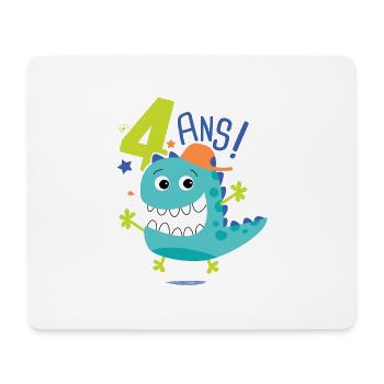 j'ai 4 ans Cadeau anniversaire 4 ans dinosaure - Tapis de souris (format paysage) - blanc - Devant