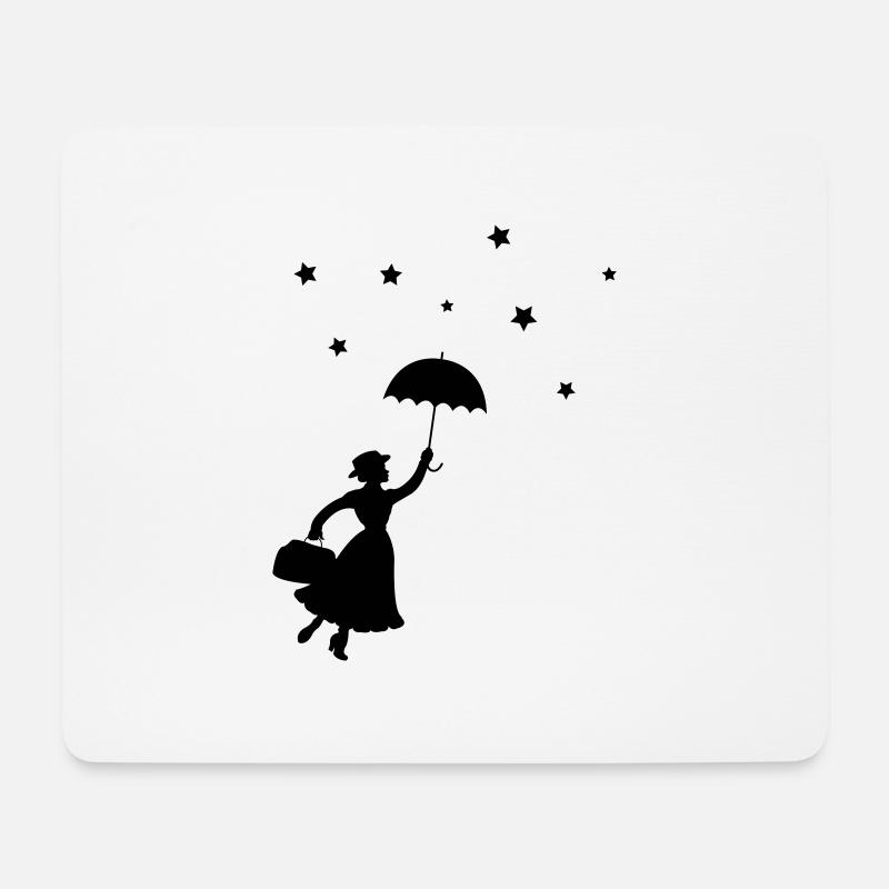 Frau Regenschirm - Mousepad (Querformat) - Weiß