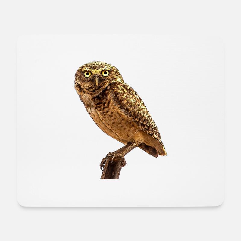 Die Eule die Eule - Mousepad (Querformat) - Weiß