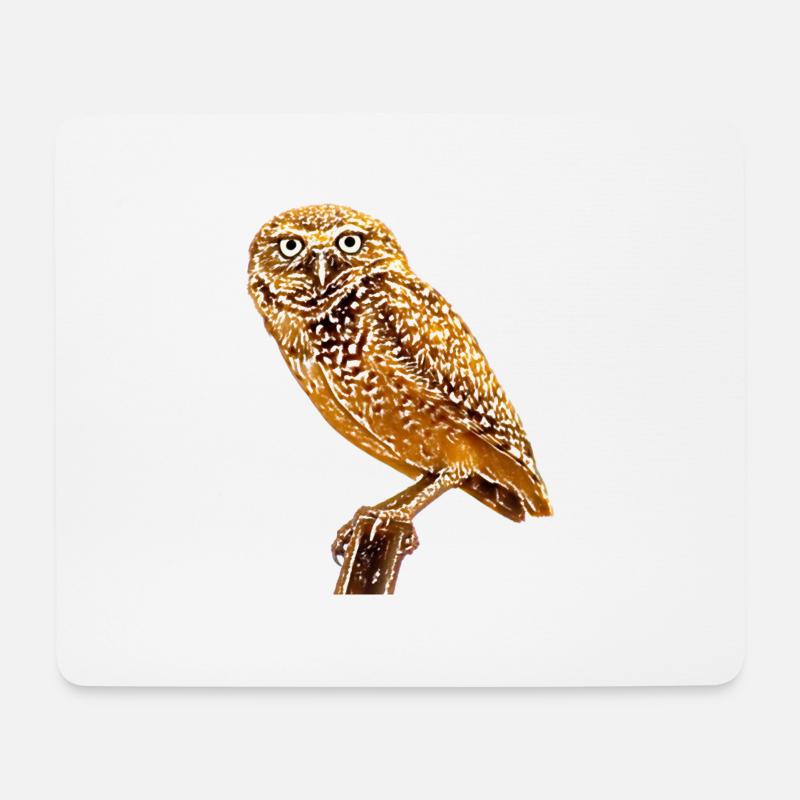 Die Eule die Eule - Mousepad (Querformat) - Weiß