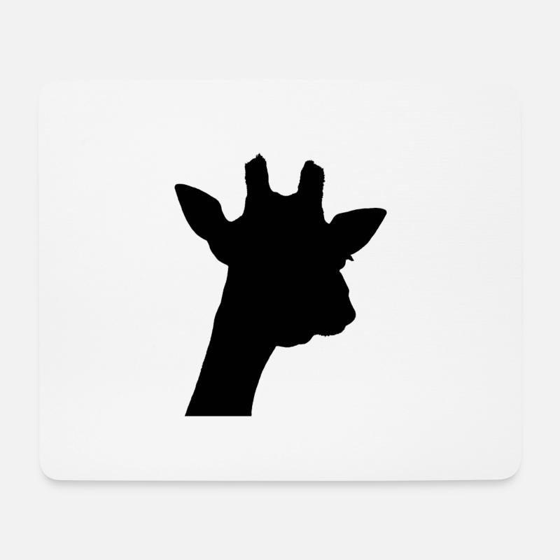black giraffe - Mouse Pad (horizontal) - white
