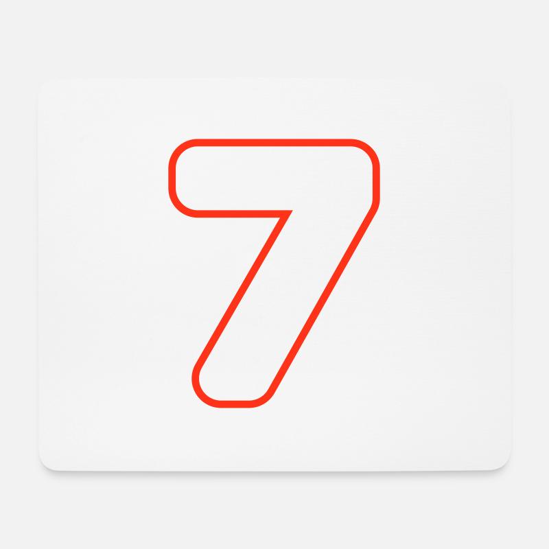 7 Zahl symbol - Mousepad (Querformat) - Weiß