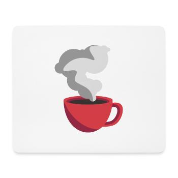 Kaffee Illustration Sticker Rote Kaffeetasse - Mousepad (Querformat) - Weiß - Vorne