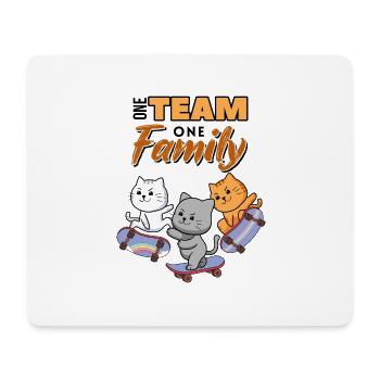 équipe famille chat skateboard collègues de travail - Tapis de souris (format paysage) - blanc - Devant