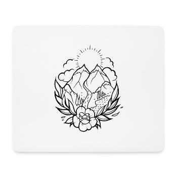 BERGE REISEN TATTOO - Mousepad (Querformat) - Weiß - Vorne