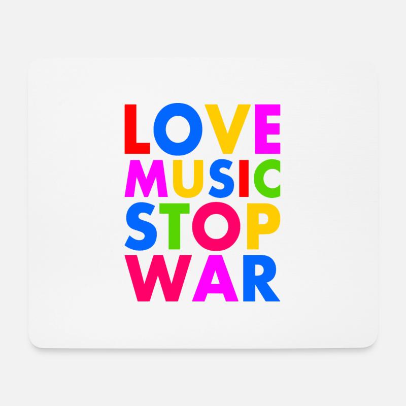 Love music stop war - Mousepad (Querformat) - Weiß