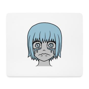 Unhappy sad girl face - Mouse Pad (horizontal) - white - Front