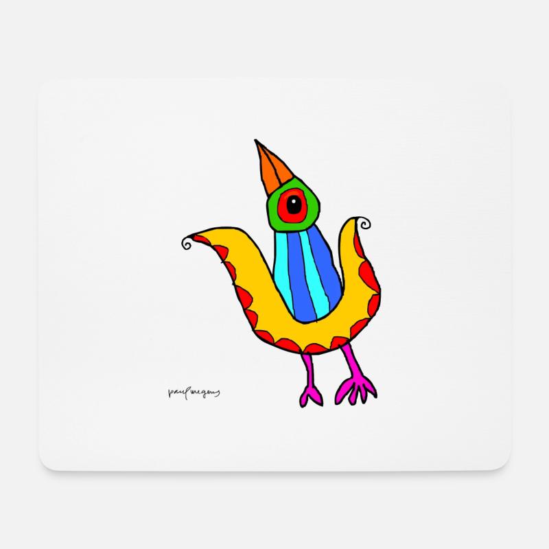 bird 9 - Mouse Pad (horizontal) - white