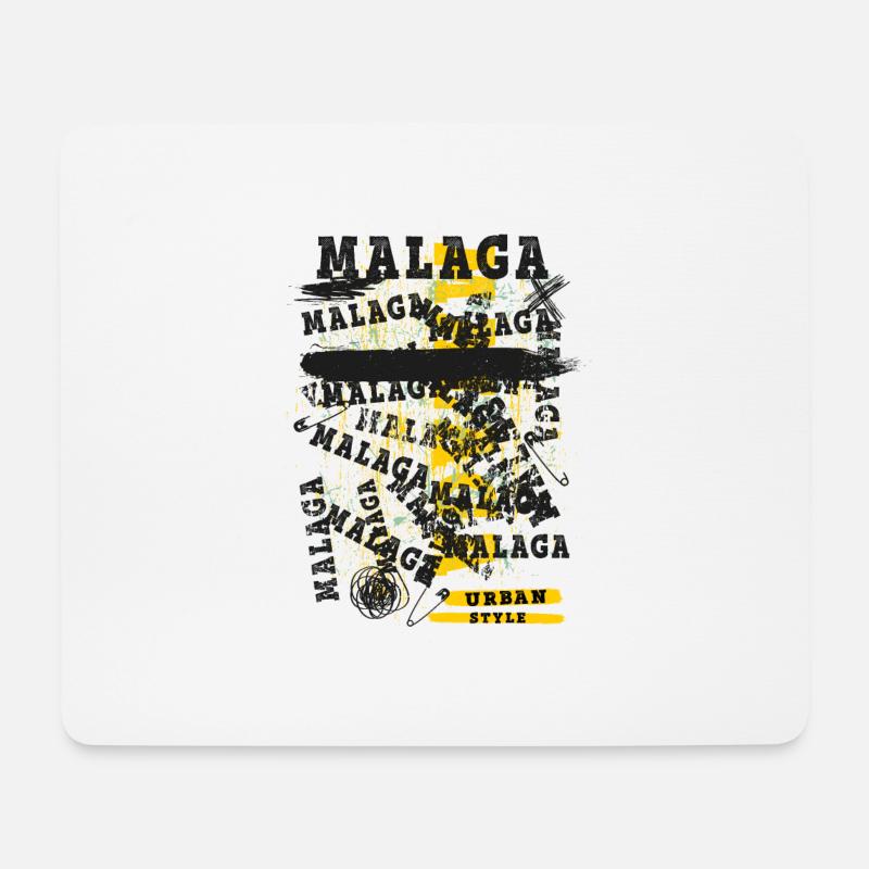 Malaga Spanien Stadt Skyline Heimat Liebe Urlaub - Mousepad (Querformat) - Weiß