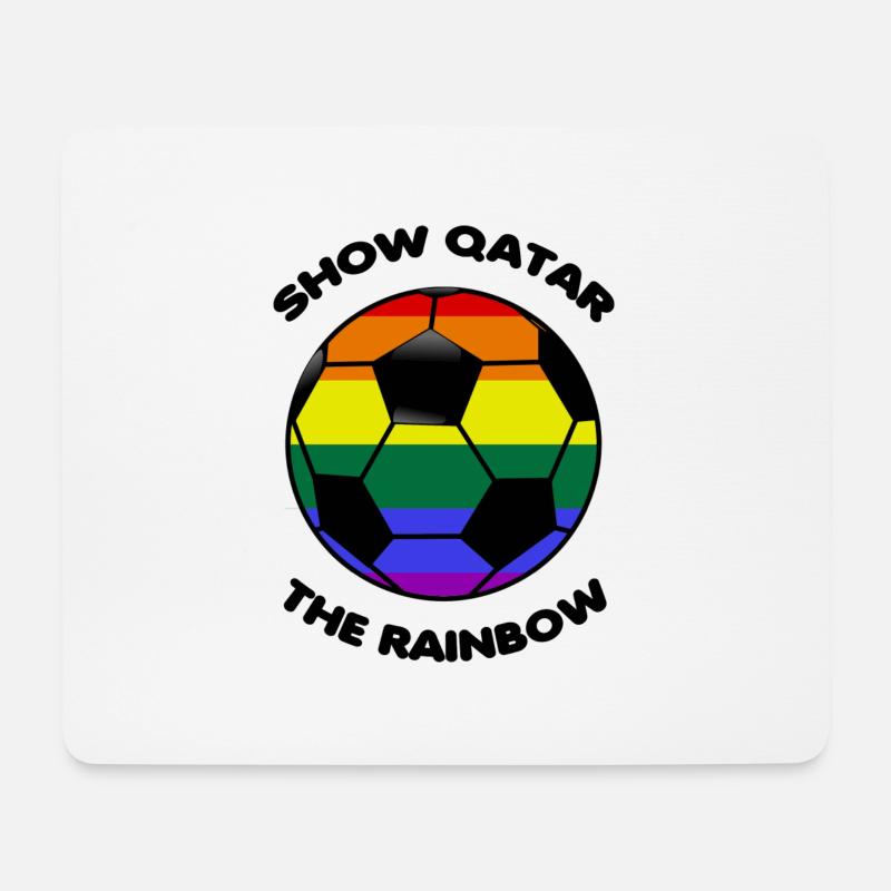 Boykott Katar Spruch Sprüche rainbow regenbogen - Mousepad (Querformat) - Weiß