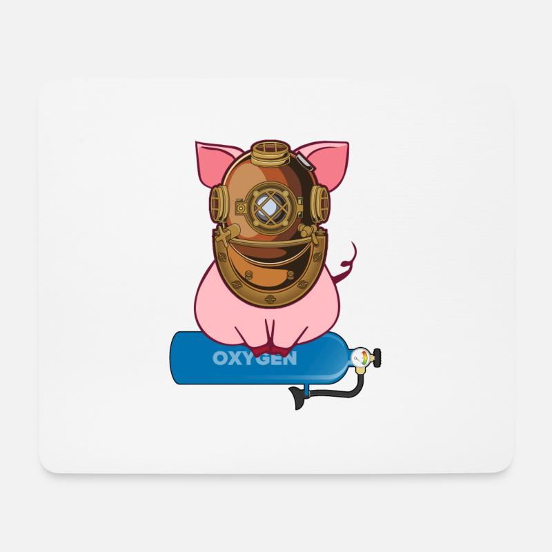Taucher tauchen Tief Tauchschein diveaholic - Mousepad (Querformat) - Weiß