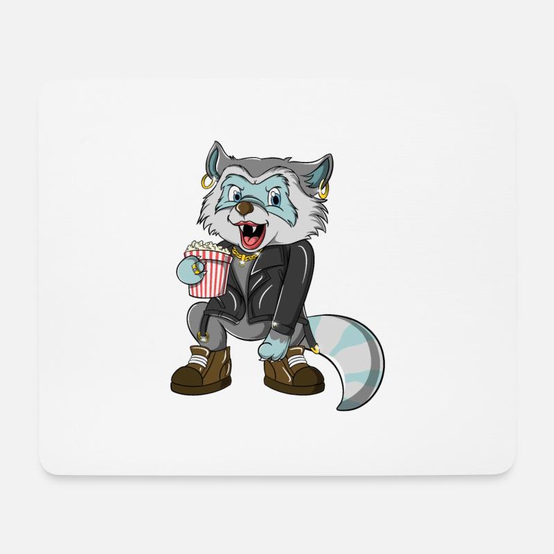 Monica, Racoon - Mousepad (Querformat) - Weiß