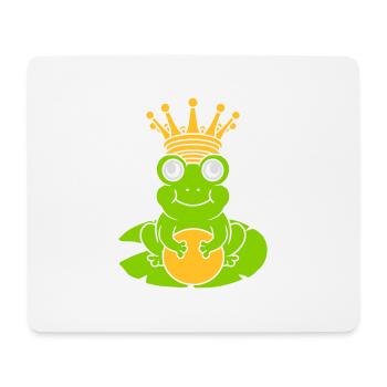 Verzauberter Froschkönig sitzt Seerose - Mousepad (Querformat) - Weiß - Vorne