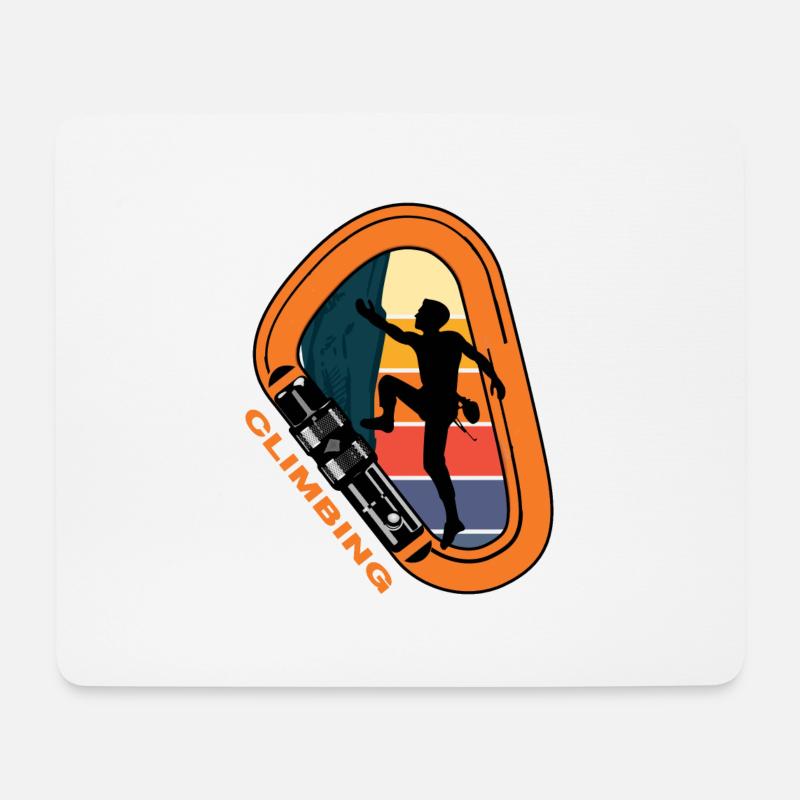 Alpinist klettern Karabiner alpin Bergsteigen - Mousepad (Querformat) - Weiß
